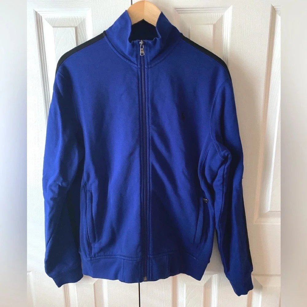 POLO Ralph Lauren Royal Blue/Navy Blue Full Zip Mock‎ Neck Track Jacket M